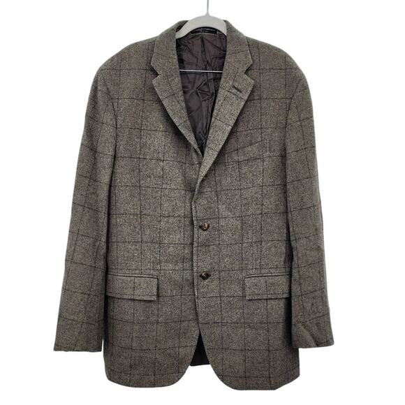 Men's Polo Ralph Lauren Made In Italy 100% Cashmere Grey 3 Button Blazer 44 Long - Picture 1 of 12